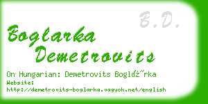 boglarka demetrovits business card